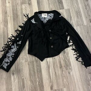 Faux Suede Western Jacket with Fringe